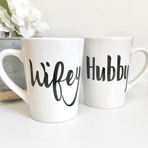 Wifey and Hubby Coffee Mug Set