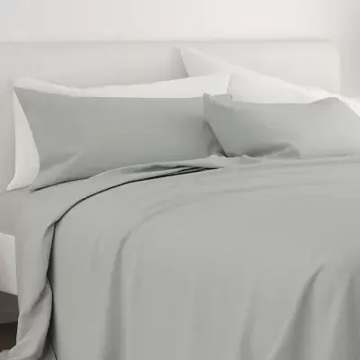 Home Collection Solid Queen Sheet Set in Light Grey