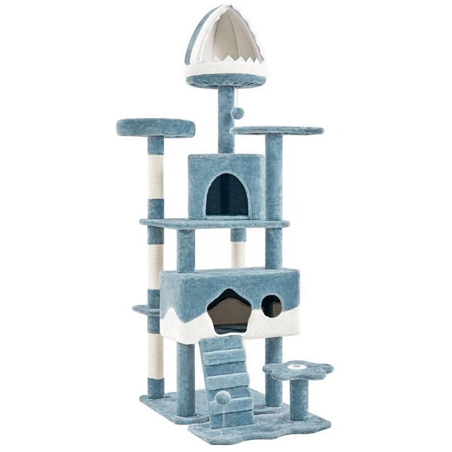 Yaheetech Ocean-Themed Multi-Level Cat Tree, 72.5”