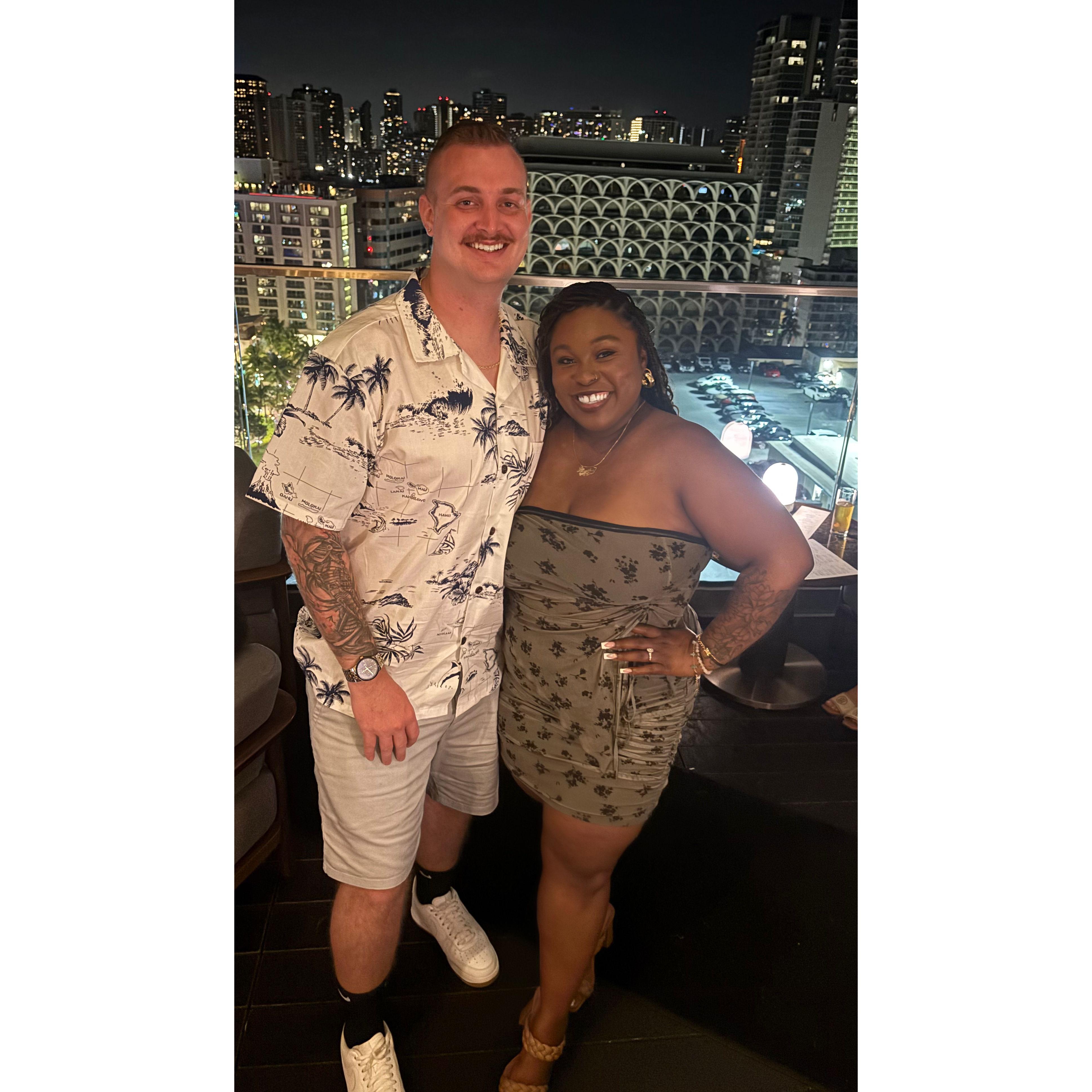 Rooftop dinner in Hawaii