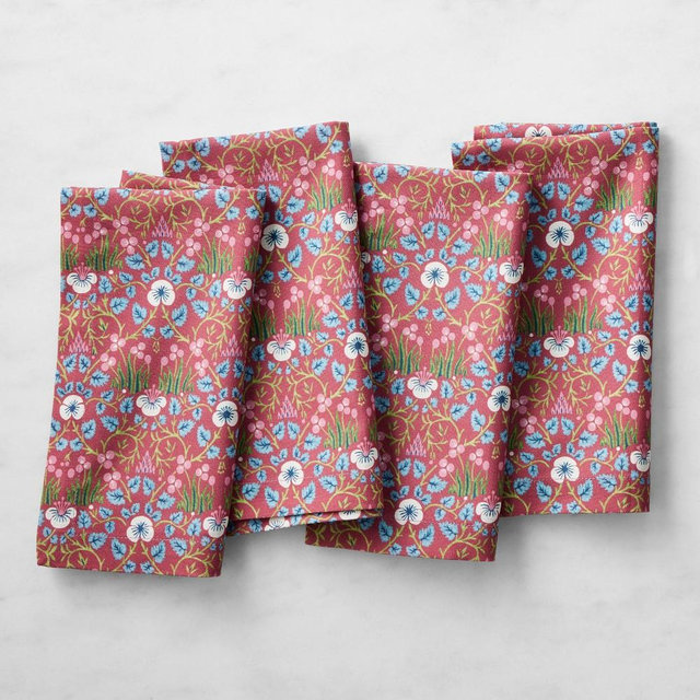 Williams Sonoma x Morris & Co. Eye Bright Napkins, Set of 4, Berry