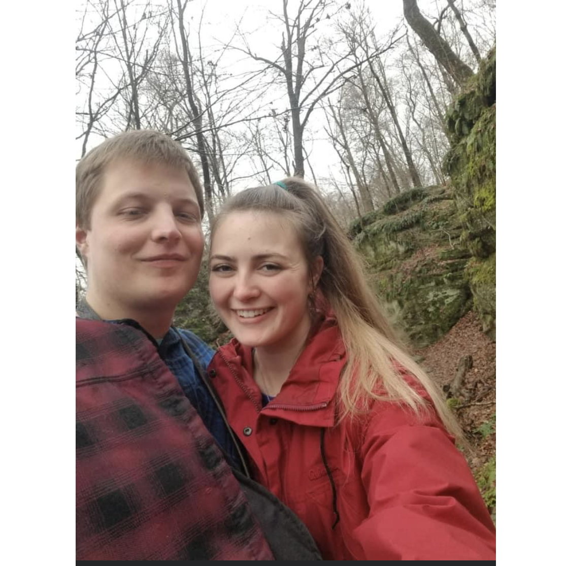 The very first hike they went on - Nelson Ledges! This is when they learned how much they really love each other and wanted this to last forever!