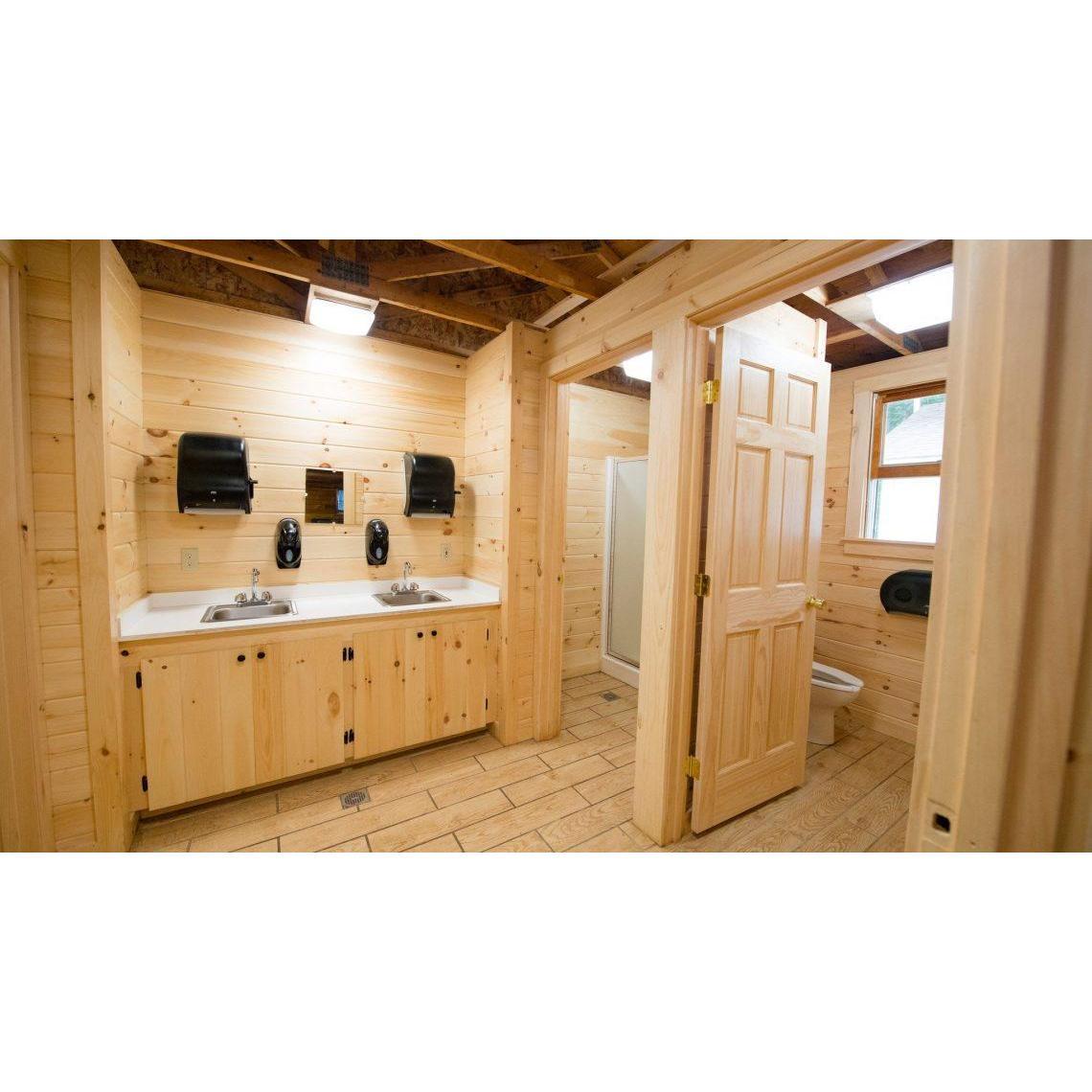 Each cabin has two private bathrooms