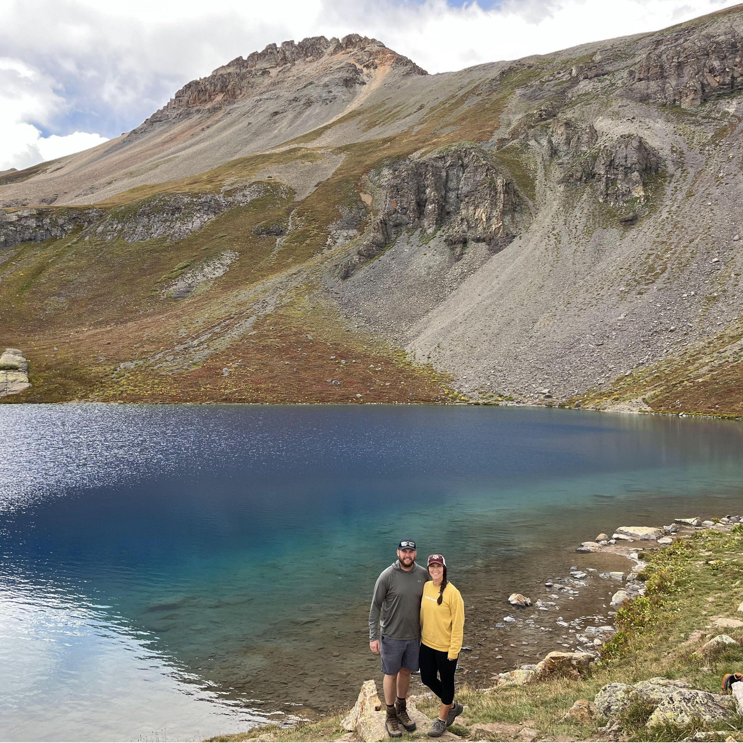 Our first big hike in Colorado.  Ice Lake, Colorado.  We made it to the top right before it started to rain. We had to hoof it back down before the rain got any worse but it was so worth it!
