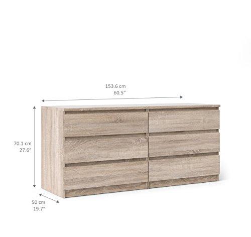 Tvilum Scottsdale 6 Drawer Double Dresser, Truffle