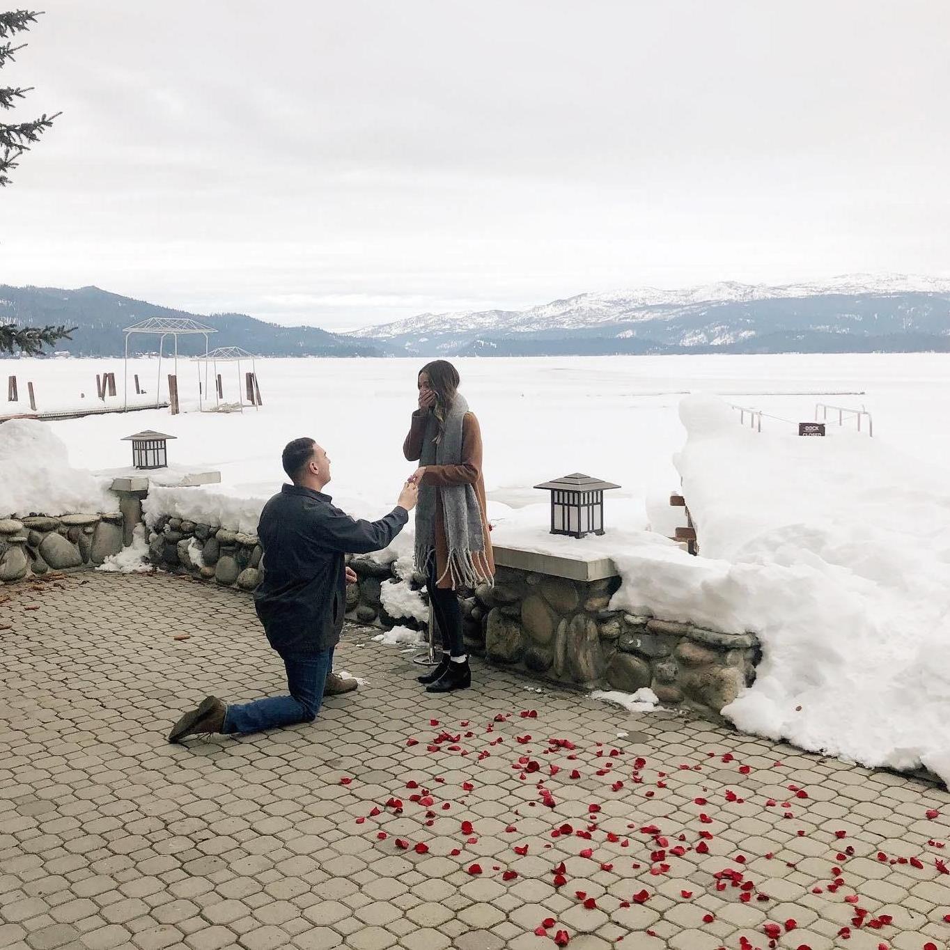 Matt proposed on a surprise trip to The Shore Lodge in McCall, Idaho. Best trip ever!!