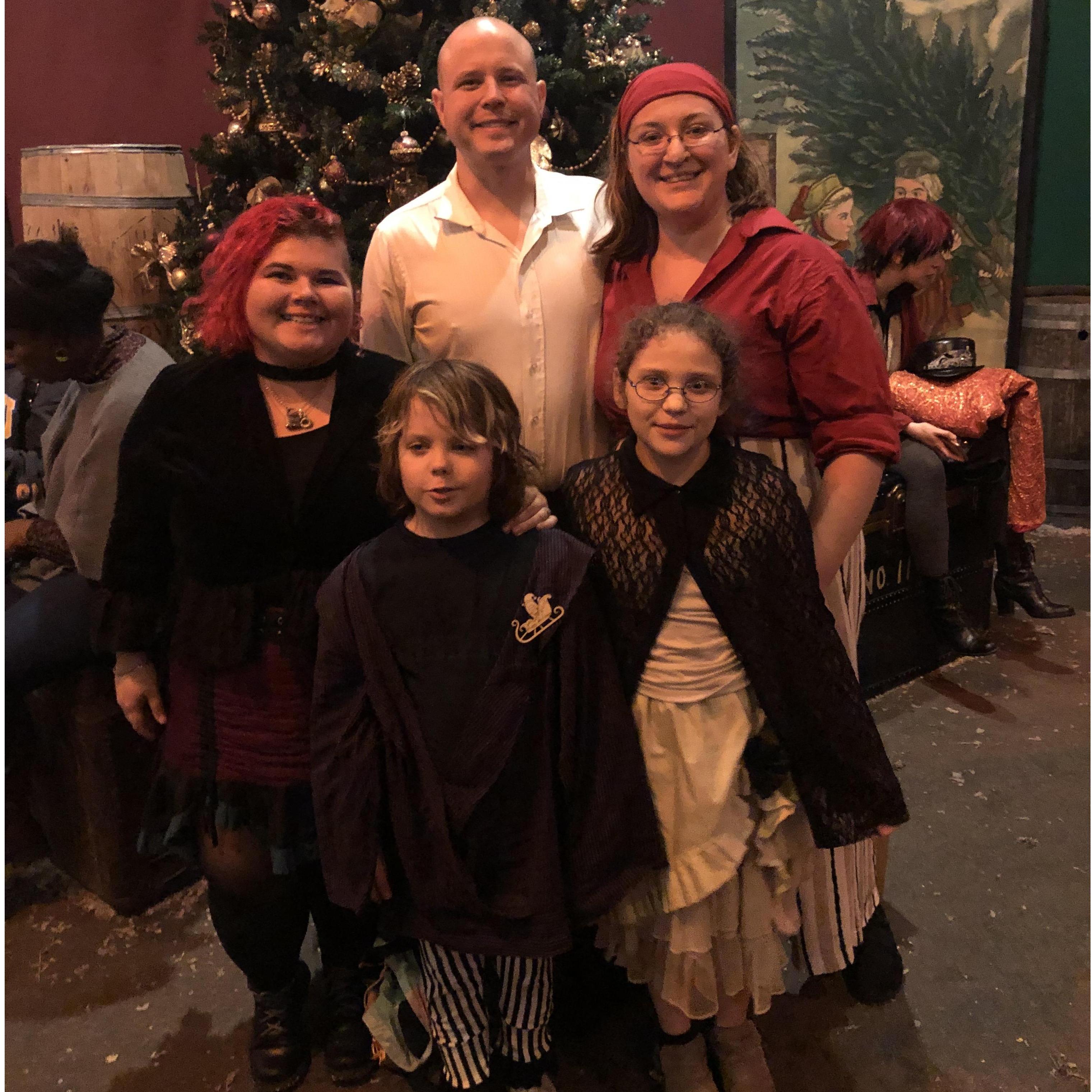 Dickens Faire with almost all of the family. Just missing James!