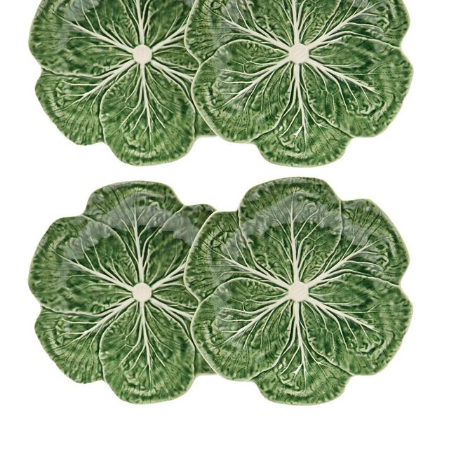 Bordallo PinheiroSet of four cabbage earthenware dinner plates