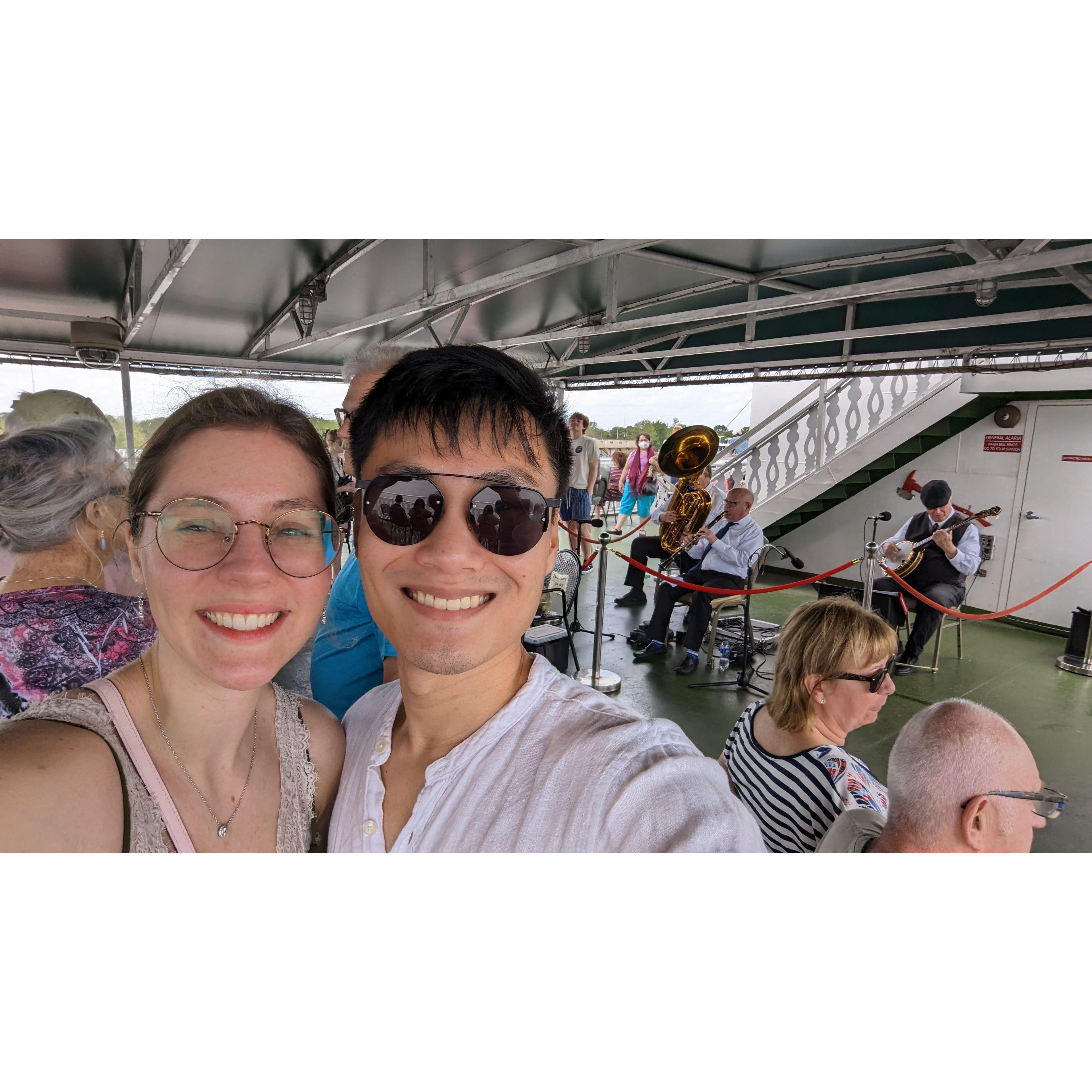 We were the only couple to dance on this jazz cruise in New Orleans