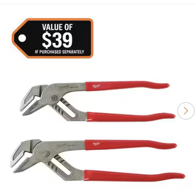 Milwaukee 10 in. and 12 in. Smooth Jaw Pliers Set (2-Pack) 48-22-6554P