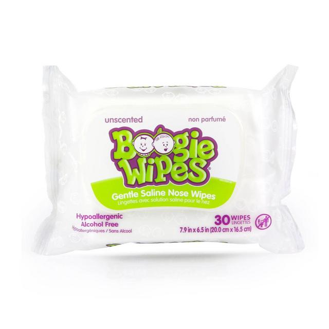 Boogie Wipes Saline Nose Wipes Unscented - 30ct