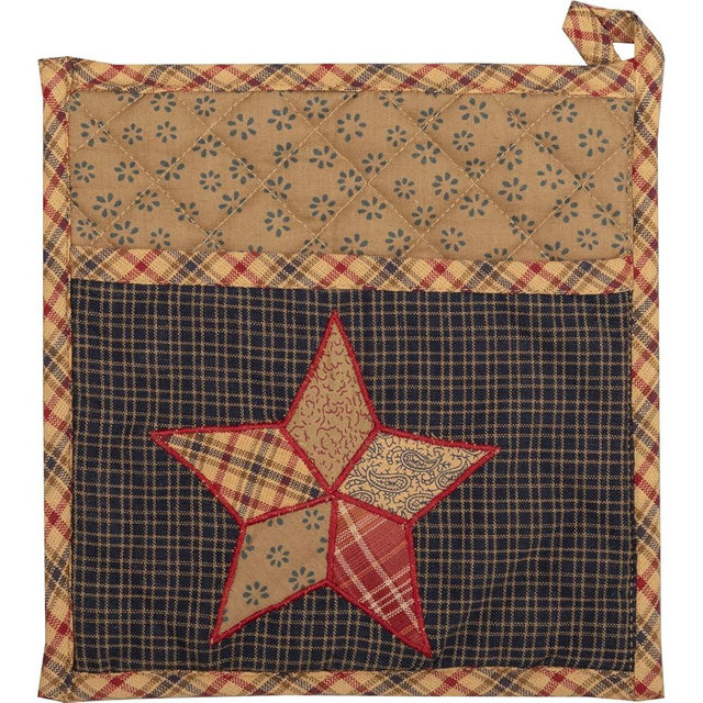 VHC Brands 12262 Arlington Patchwork Star Pot Holder