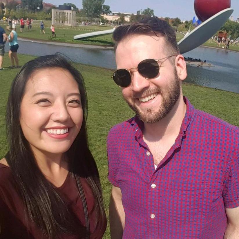 Our FIRST photo together at Minneapolis Sculpture Garden