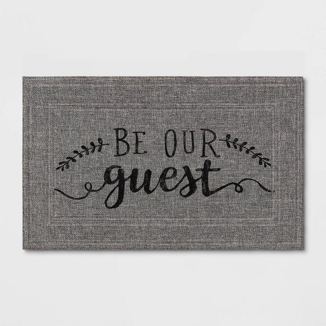 1'6"x2'6" "Be Our Guest" Mat Gray - Apache Mills