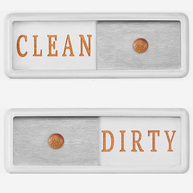 TEYGA Bamboo Dishwasher Magnet Clean Dirty Sign - Clean Dirty Magnet for  Dishwas