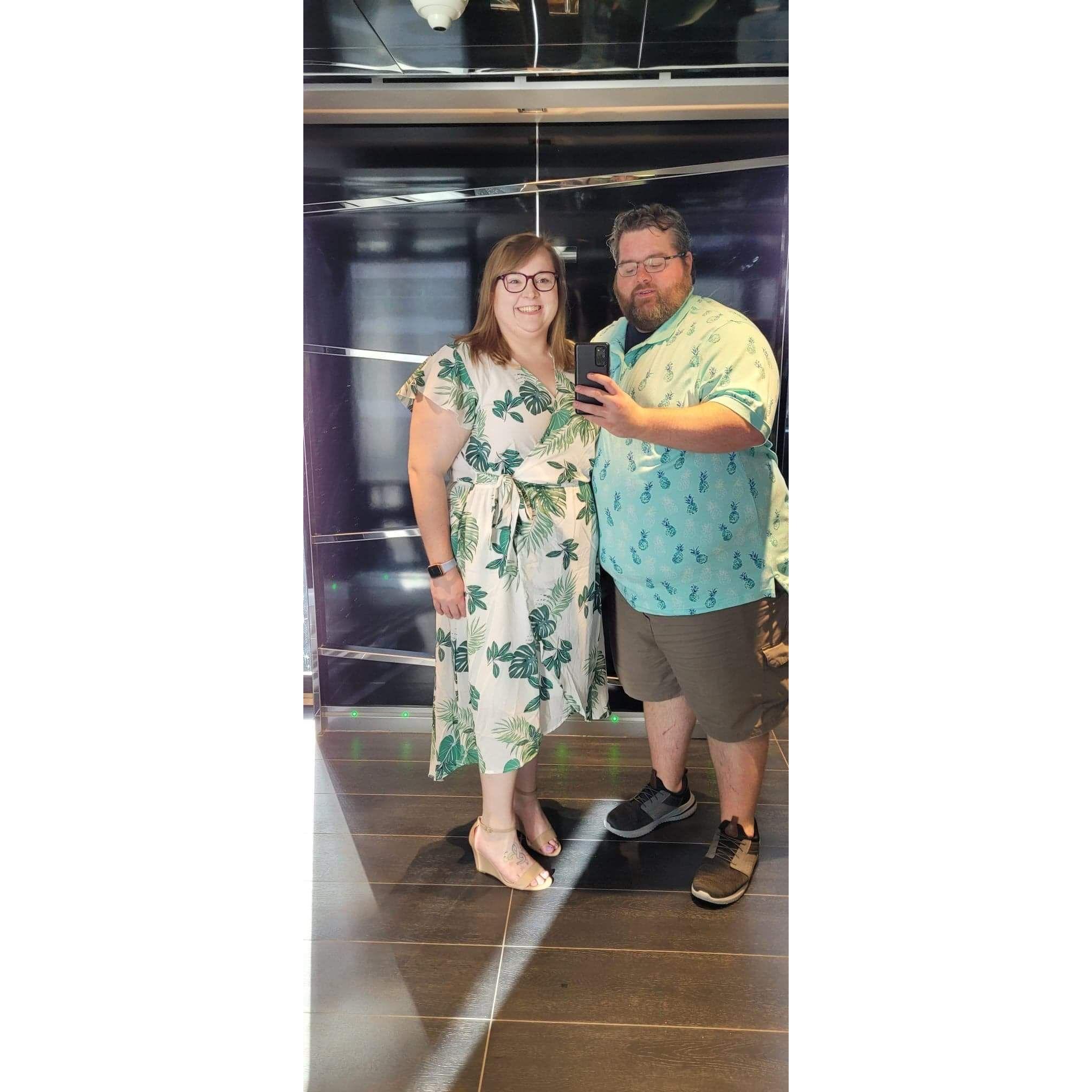 Dinner on the cruise we got engaged on!