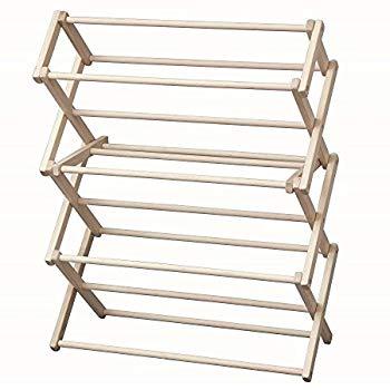 Laundry Drying Rack Collapsible Wood Garment Dryer