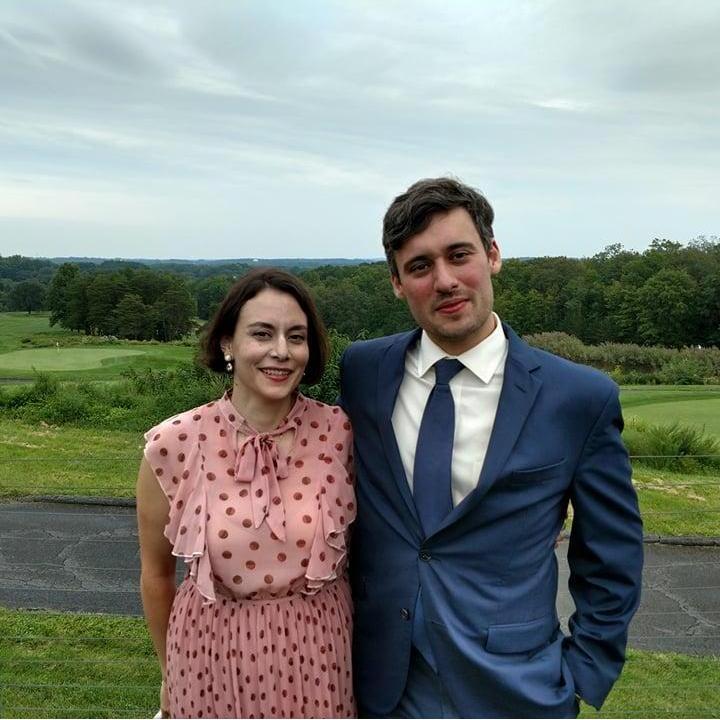 All dolled up for our friends' wedding. MD, 2021