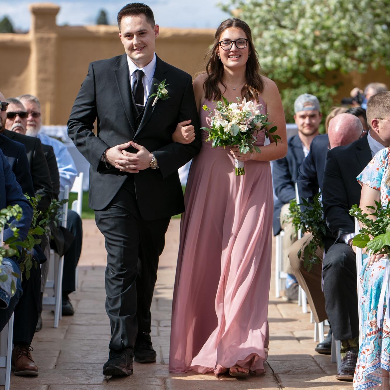 We started dating after being paired up at Matt and Jessie’s wedding!