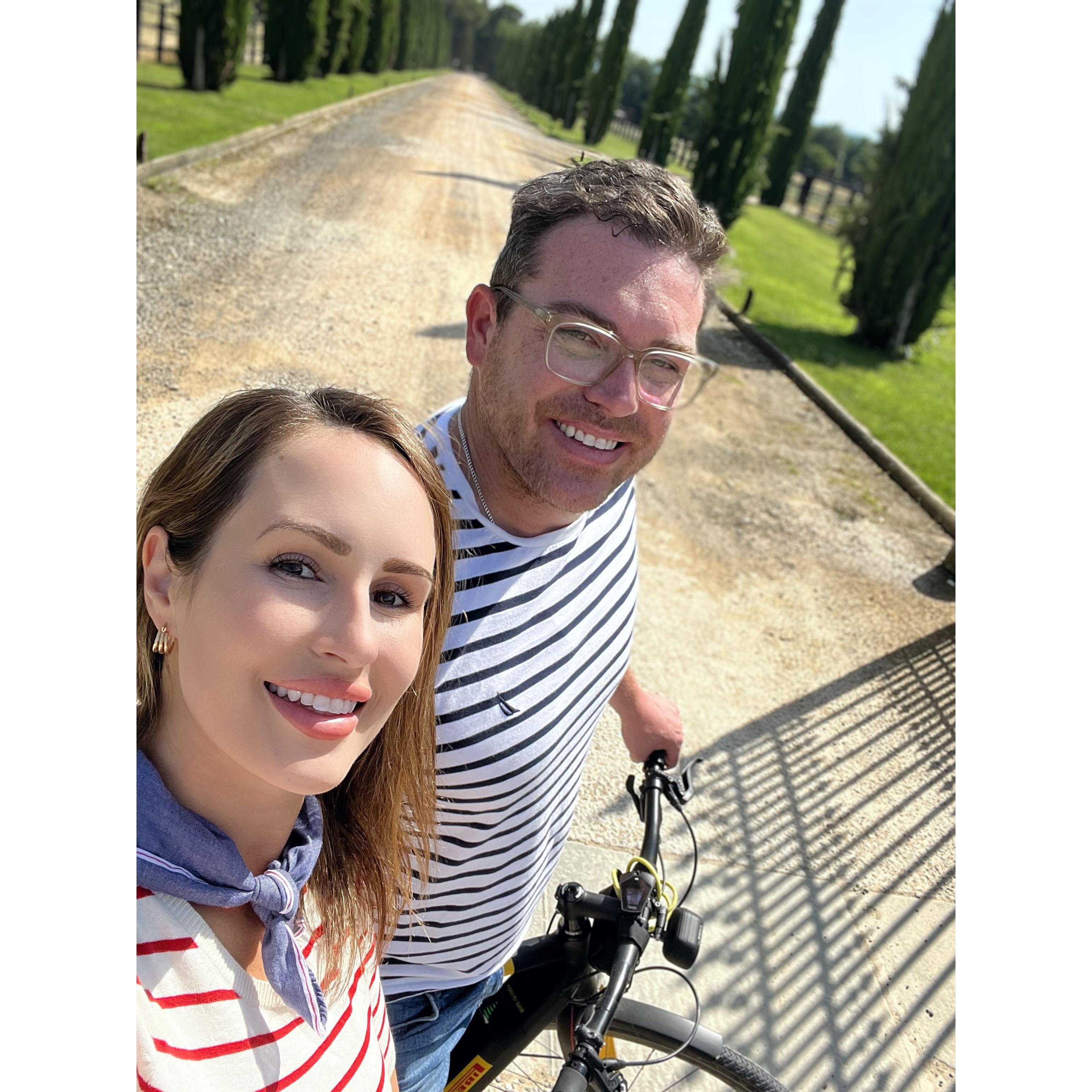 Taking a countryside bike ride in Tuscany