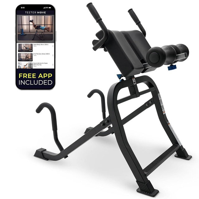 Teeter DEX II Inversion & Core Training; Decompression Roman Chair Hyperextension Bench for Ab, Back, & Core Strength; Commercial-Grade 350lb-Rated Home Exercise Equipment