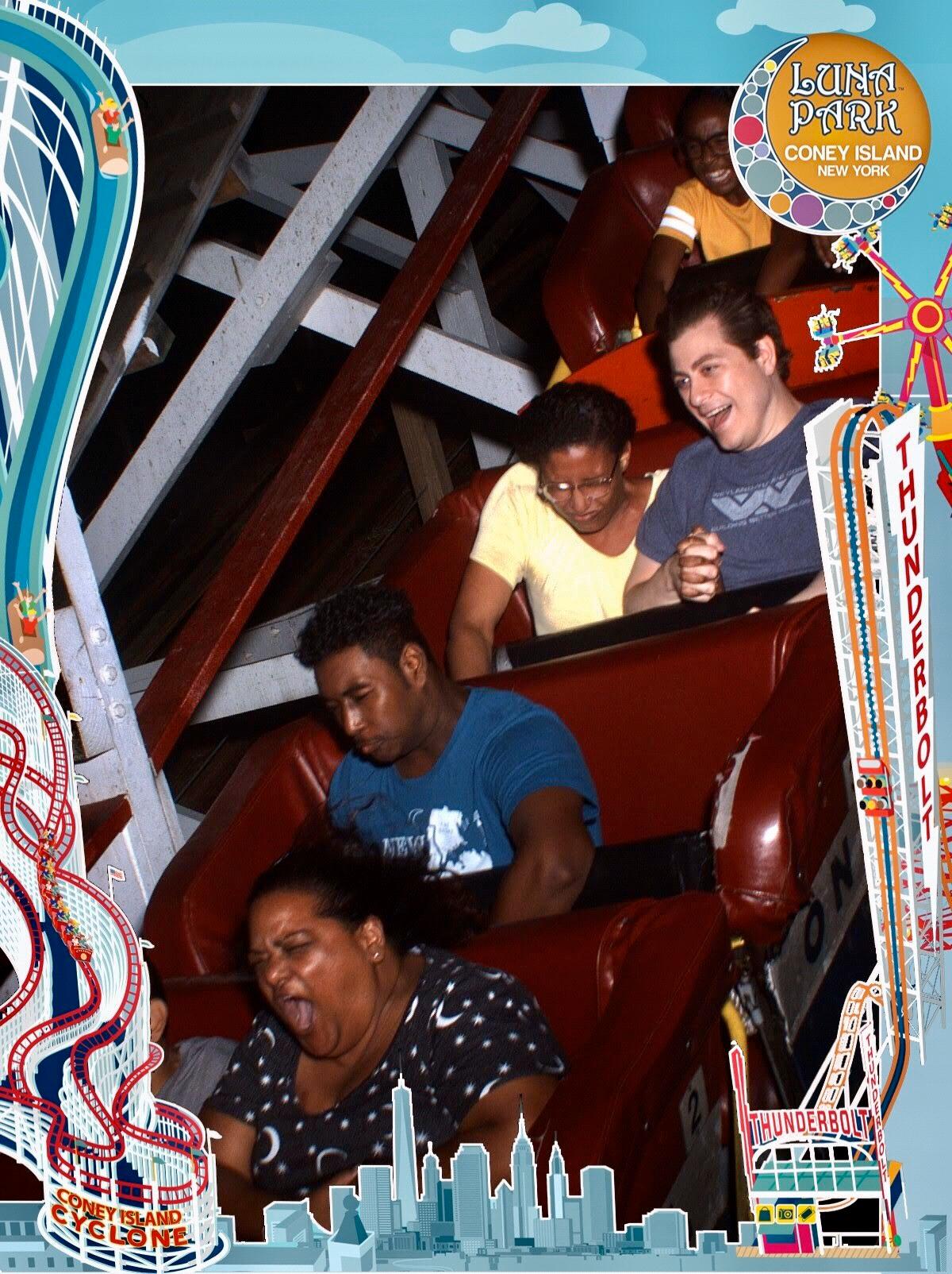 Our different reactions to the roller coaster sums it all up