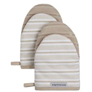KitchenAid Albany Mini Oven Mitt 2-Pack Set, Milkshake Tan, 5.5"x8"