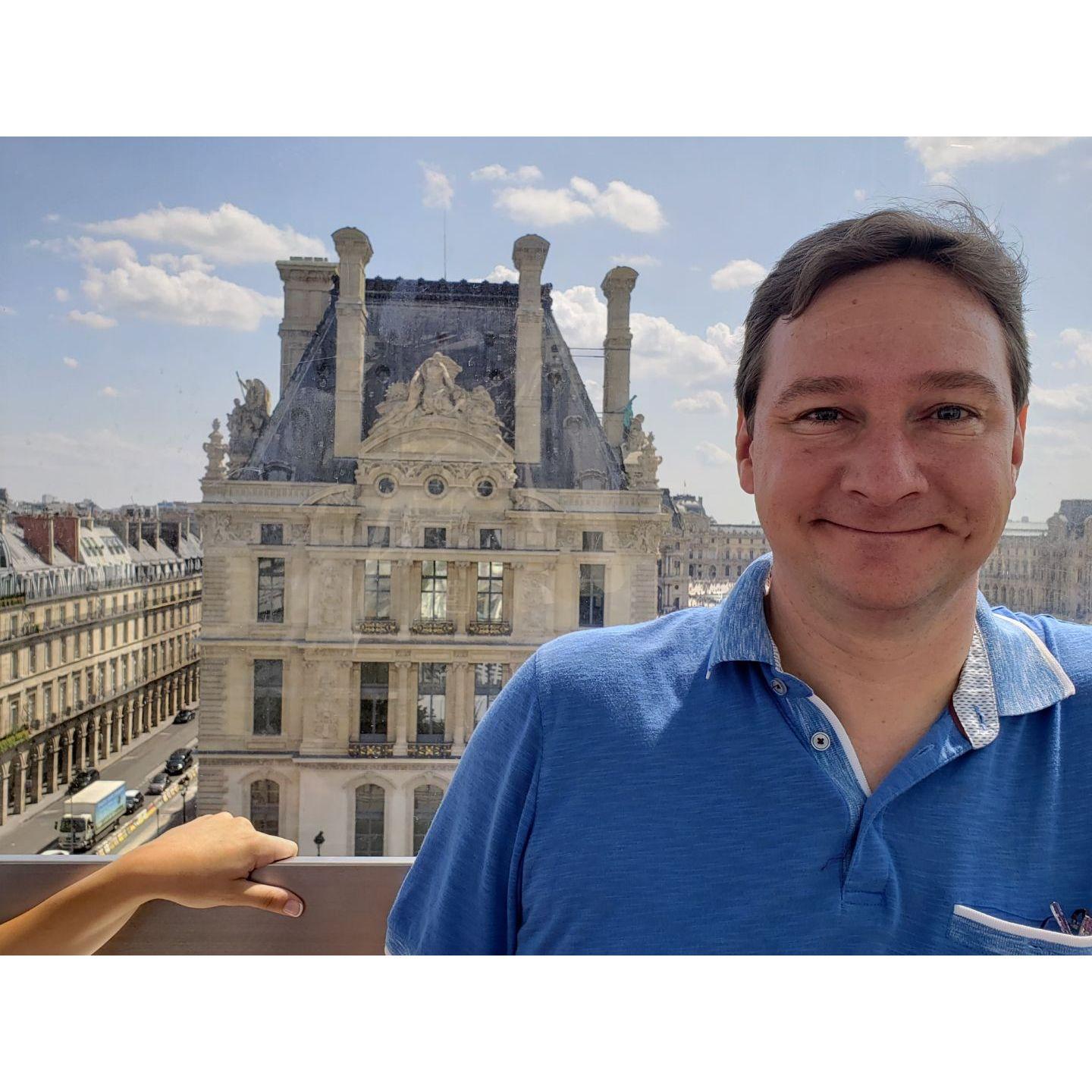 Jeff on the ferris wheel in Paris