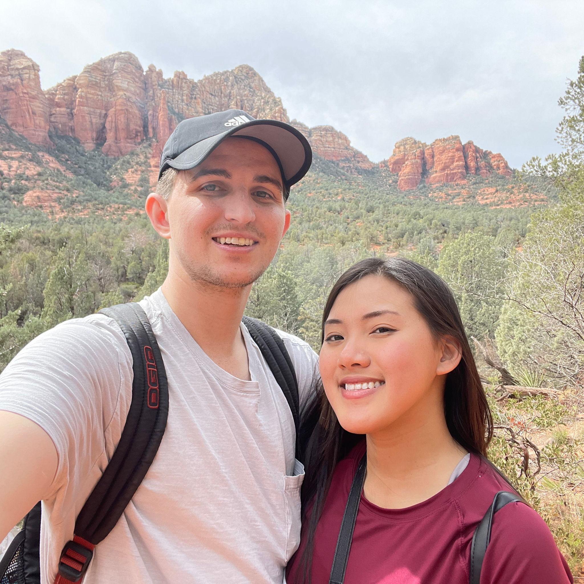 Red faces and red rocks! Sedona, AZ.