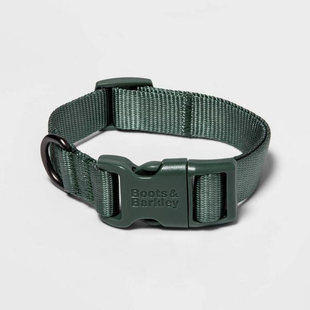Basic Dog Collar with Color Matching Buckle - L - Green - Boots & Barkley™
