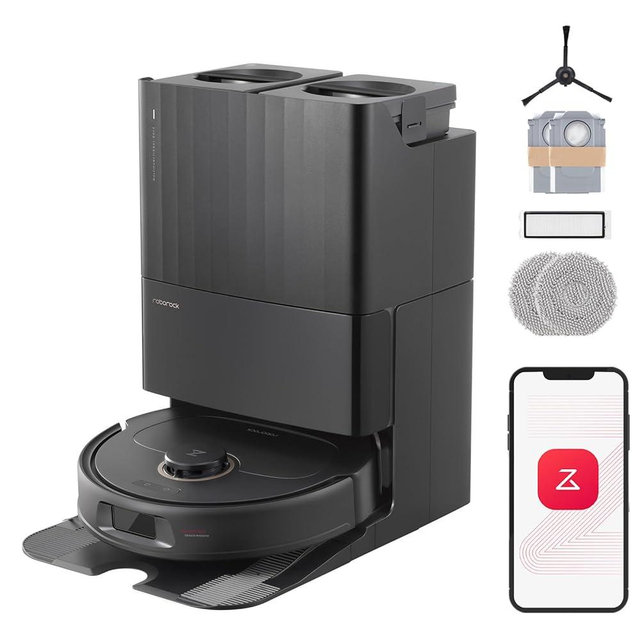 roborock Qrevo Pro Robot Vacuum and Mop with FlexiArm Design Edge Mopping, Dynamic Hot Water Mop Washing and Auto Mop Drying, Intelligent Dirt Detection, 7,000 Pa Suction