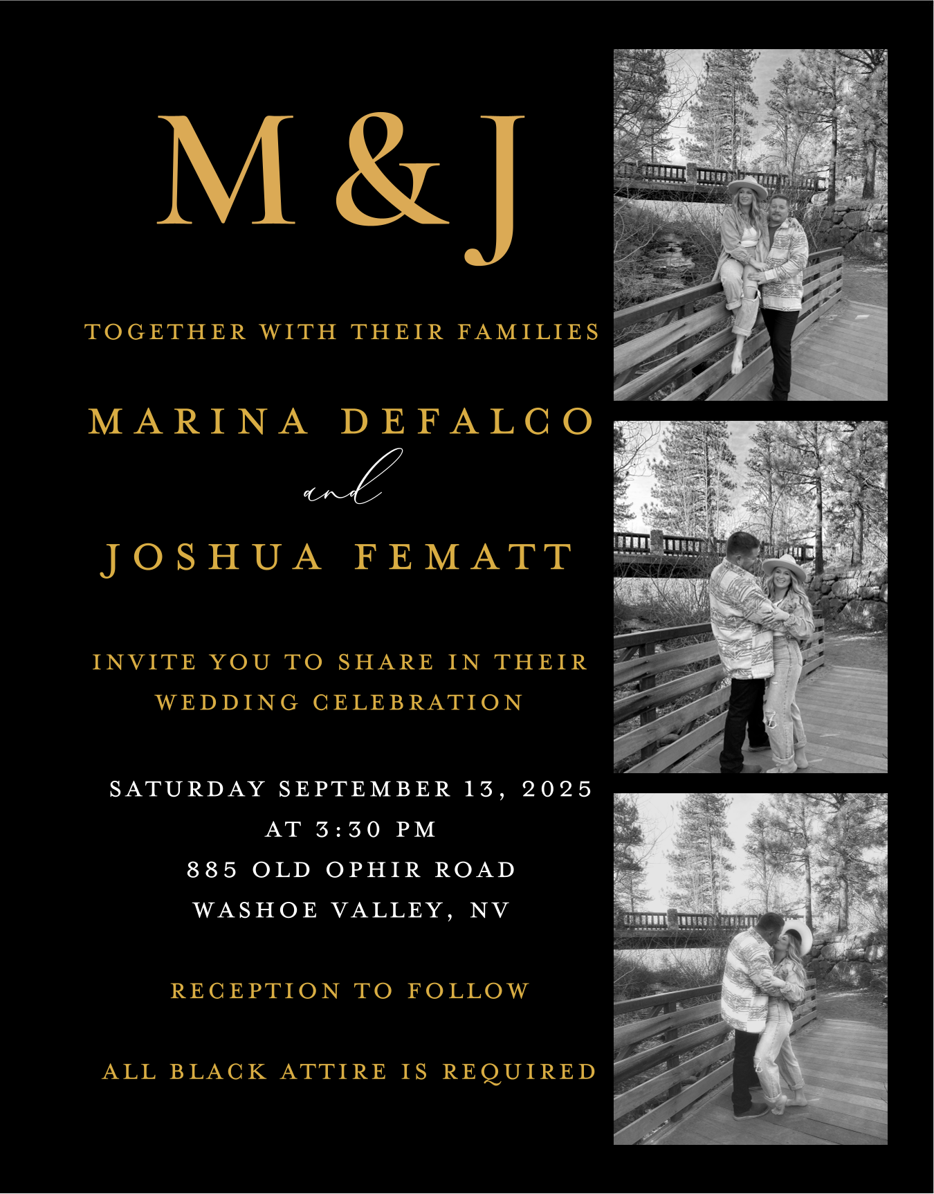 The Wedding Website of Marina DeFalco and Joshua Fematt