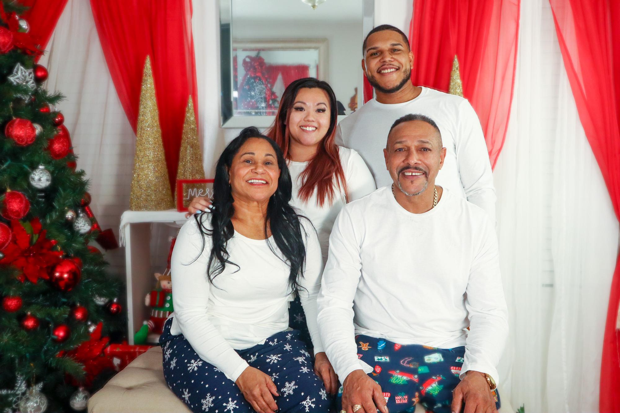 Our first Christmas picture with his parents.