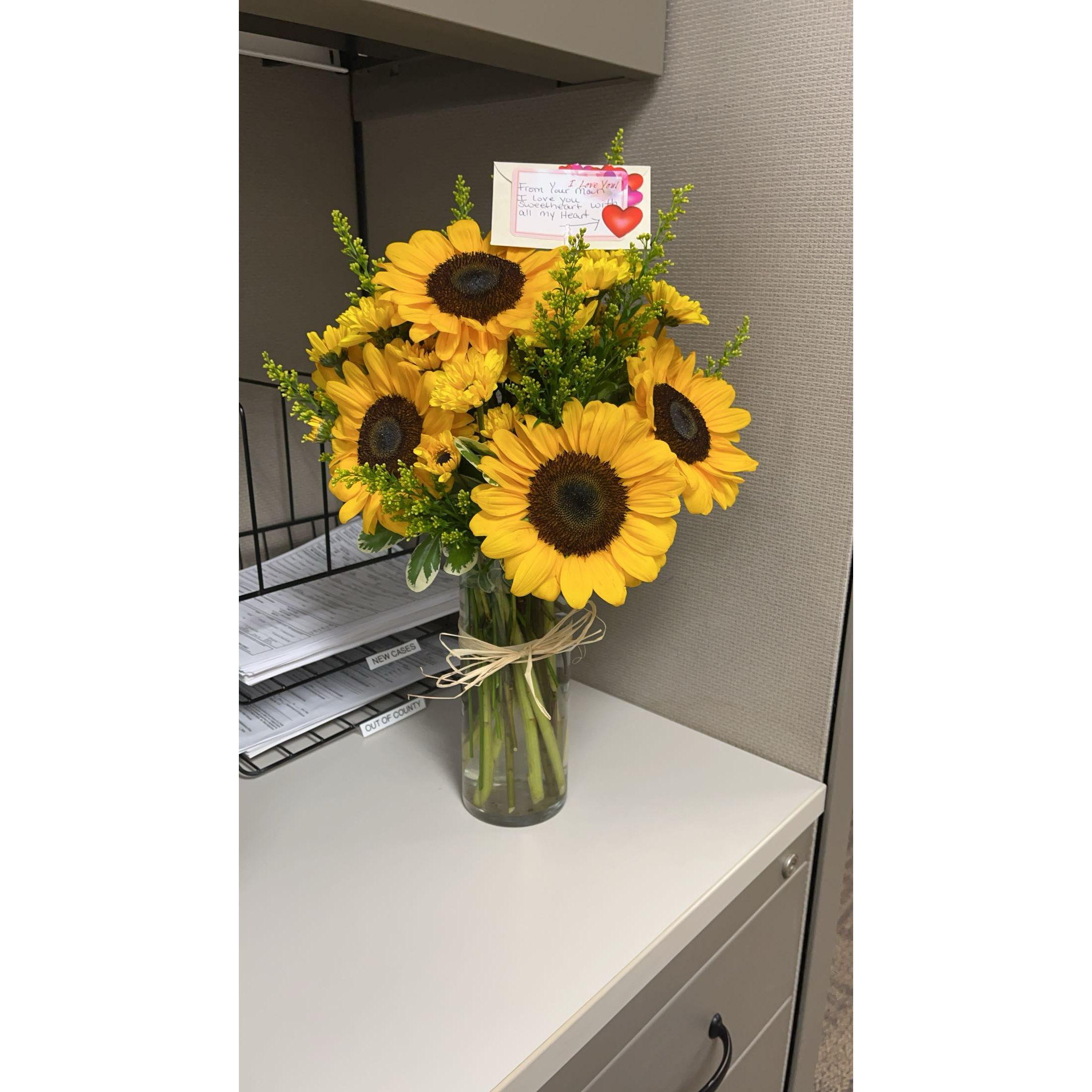 The flowers you sent to my work just because