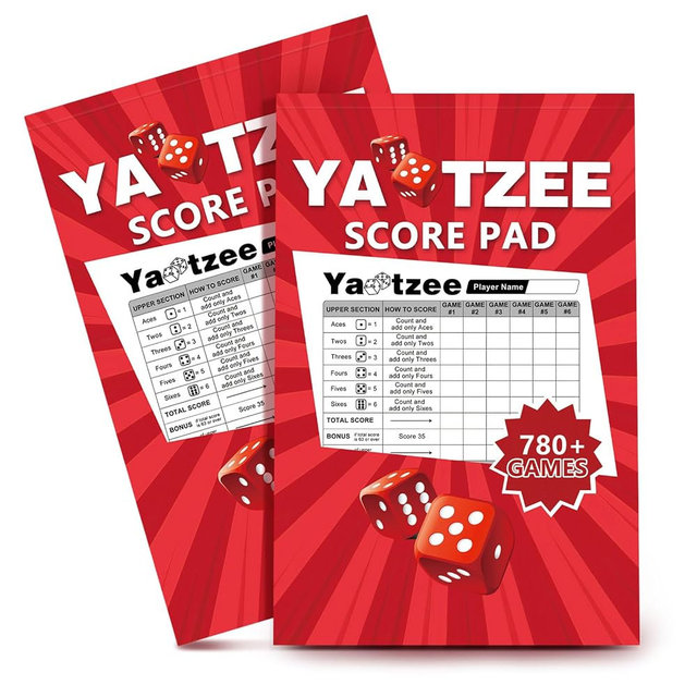 AZUREAL 6" x 9" Score Pad for Yahtzee, 130 Sheets Tear Off Score Pages, Large Print 1560+ Score Games for Scoreboard, Compatible Score Games