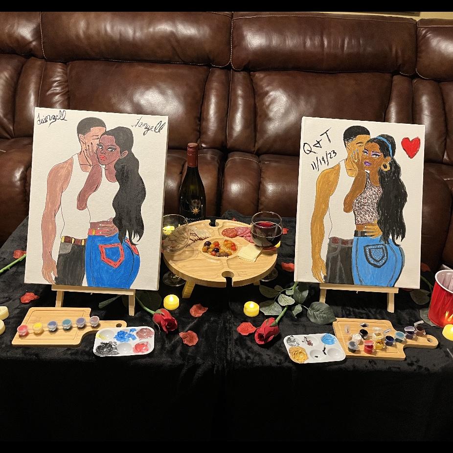 Enjoying some “QT” quality time having our own private paint and sip party.