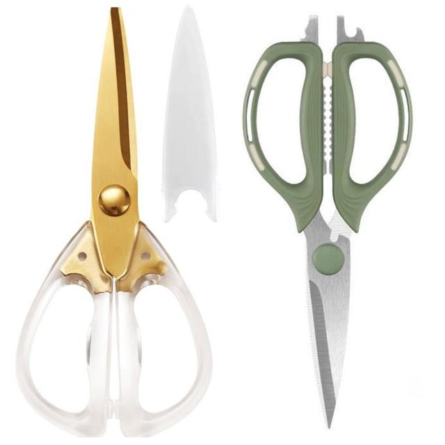 Kitchen Shears Scissors Food Scissors, 2Pack Sharp Scissors All Purpose Dishwasher Safe Stainless Steel Scissors with Comfort Grip, Ideal for Everyday Use
