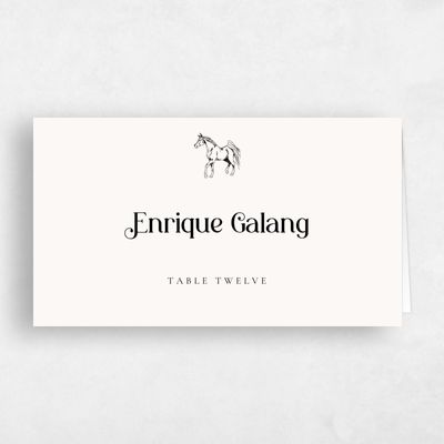 Beige Bordered Wedding Place Card - Brisbee