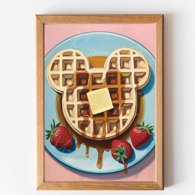 Mickey Waffle Kitchen Wall Art Print, Disney Themed Wall Art Print, Mickey Shaped Food, Disney Lover Gift, Living Room Decor