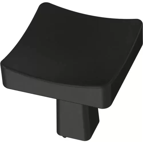 Flared Square 1-in Matte Black Square Modern Cabinet Knob