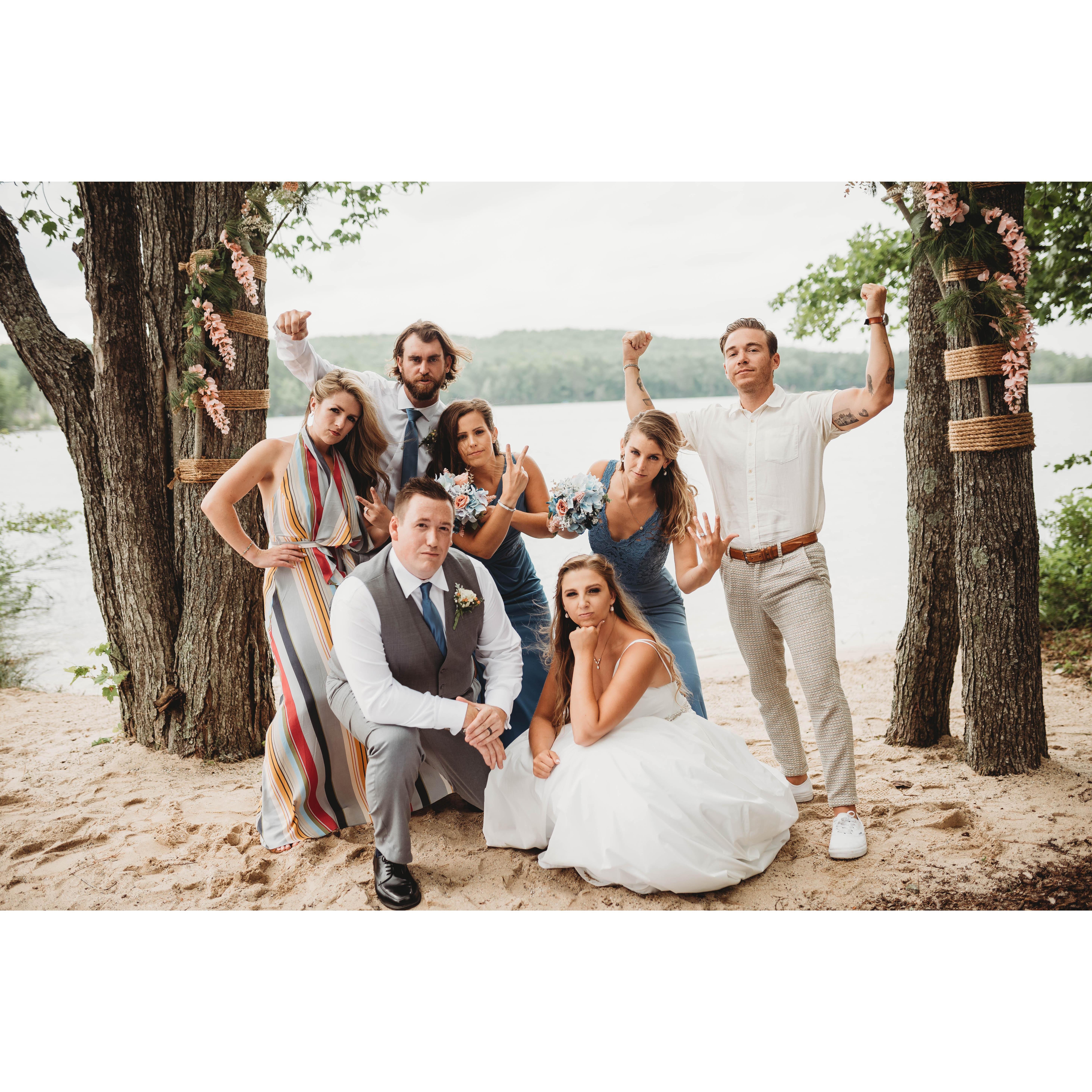 The updated "HoodRatz" picture, tradition for the bride's siblings.