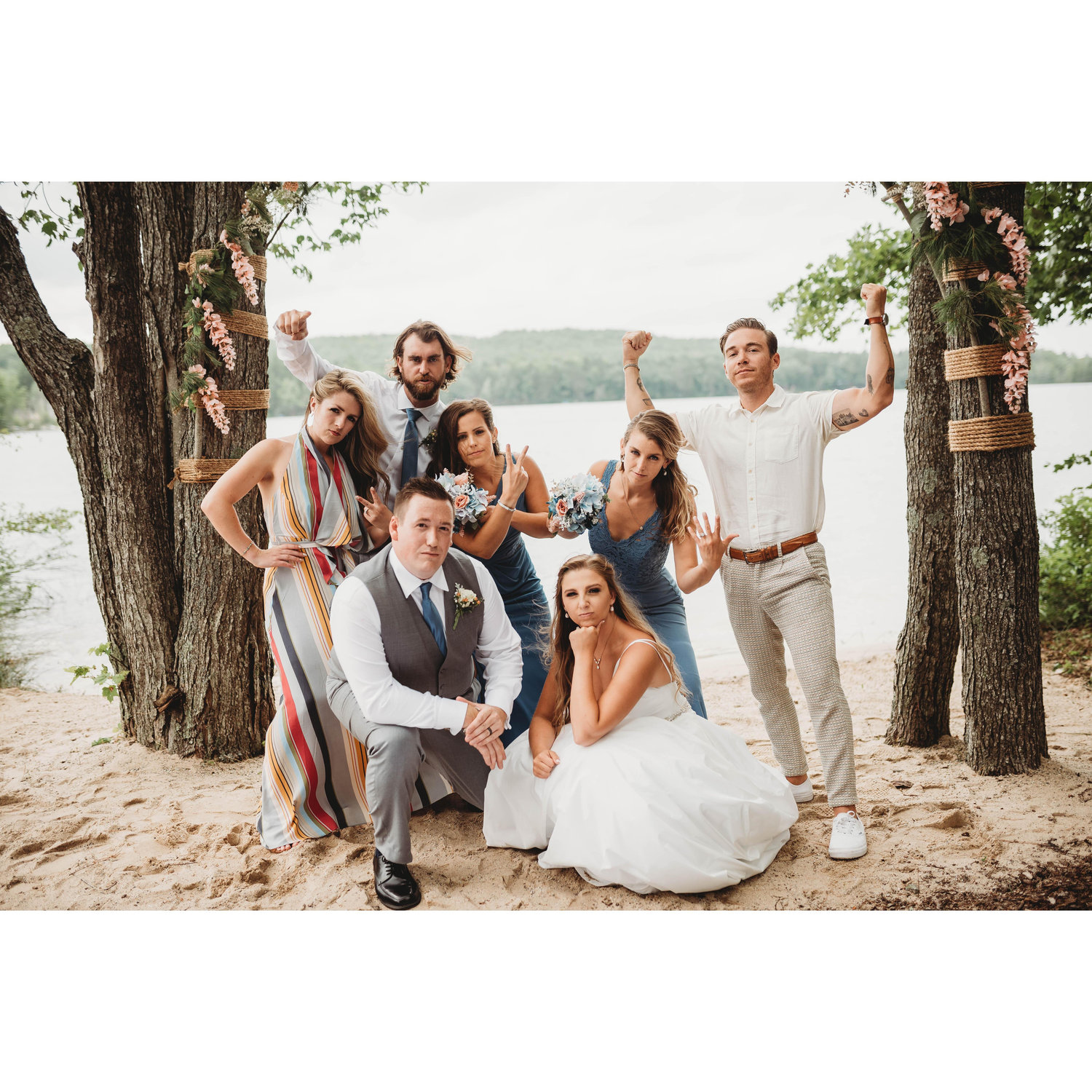 The updated "HoodRatz" picture, tradition for the bride's siblings.