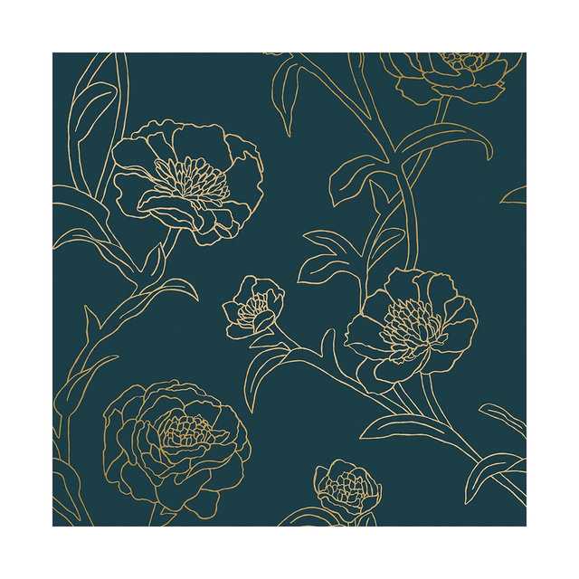 Tempaper Peonies Peel and Stick Wallpaper