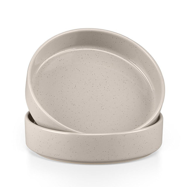 Herogo Pasta Bowls Set of 2, 35oz Serving Bowls Set, Deep Stoneware Plates for Serving Pasta, Salad, Noodle, Cereal, Microwave & Dishwasher Safe, Speckled Coffee Brown