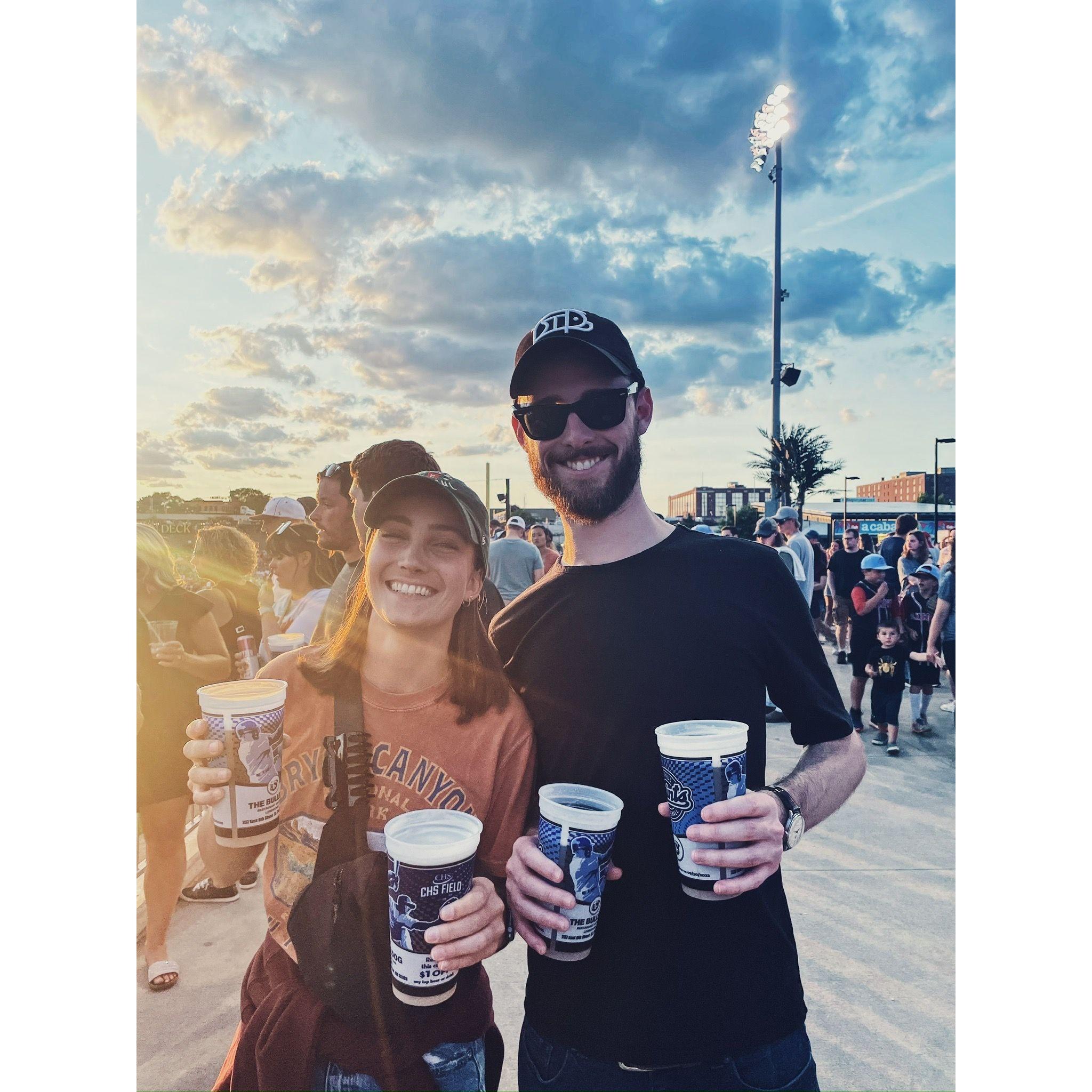 Soaking up the sun at a St. Paul Saints game