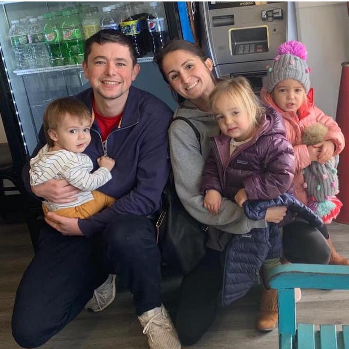 At our favorite breakfast place, Klotz's Kitchen, with our favorite kids