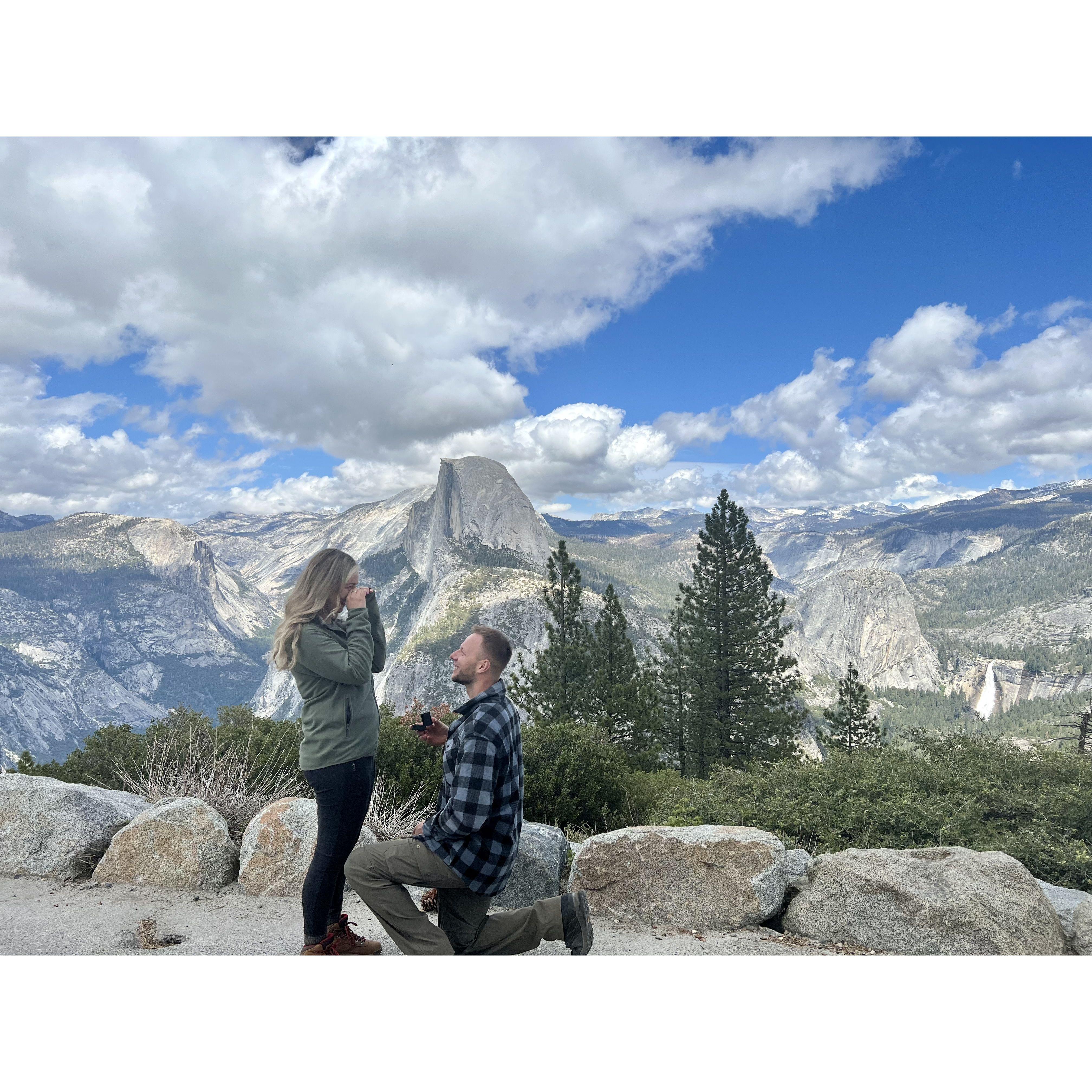 The afternoon of THE proposal! May 28, 2022 at Yosemite National Park.