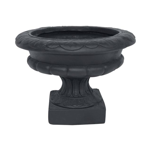 8.5" Stefano Lightweight Concrete Patio Urn Planter Black - Christopher Knight Home