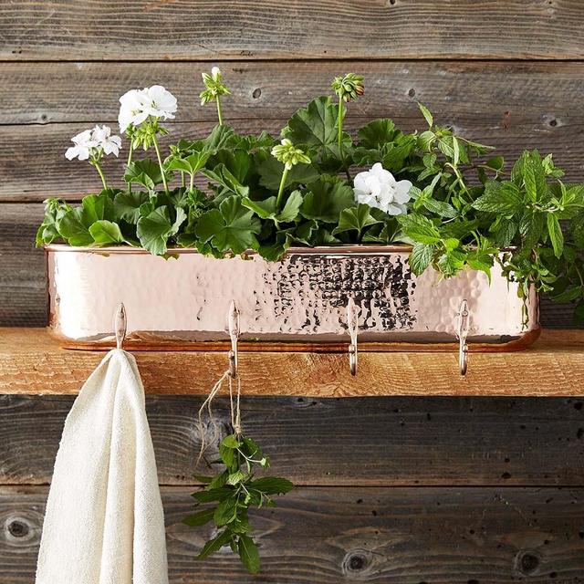 Copper Planter with Hooks