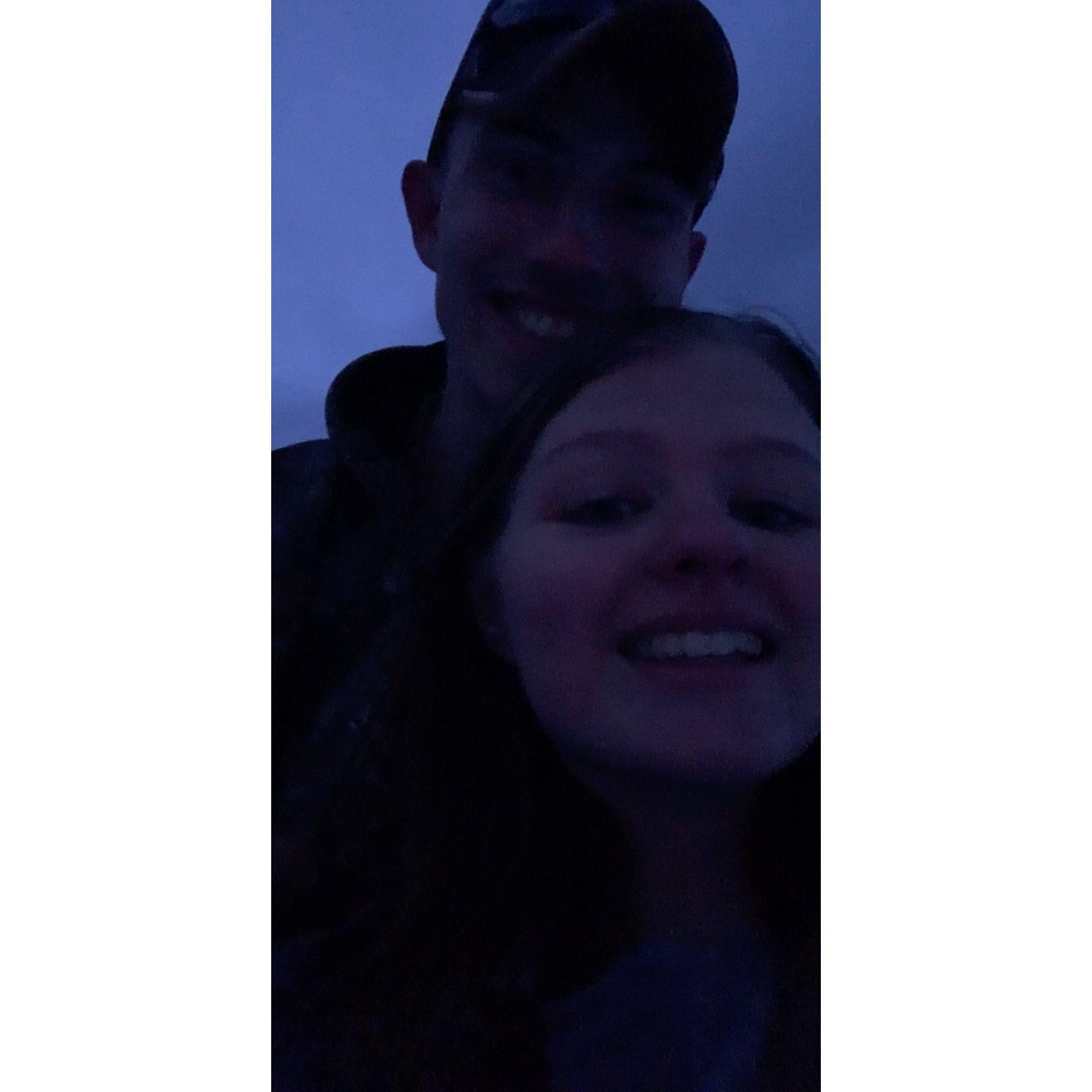 Moments before Josh asked me to be his GF - Taken on the bridge at Sebago!